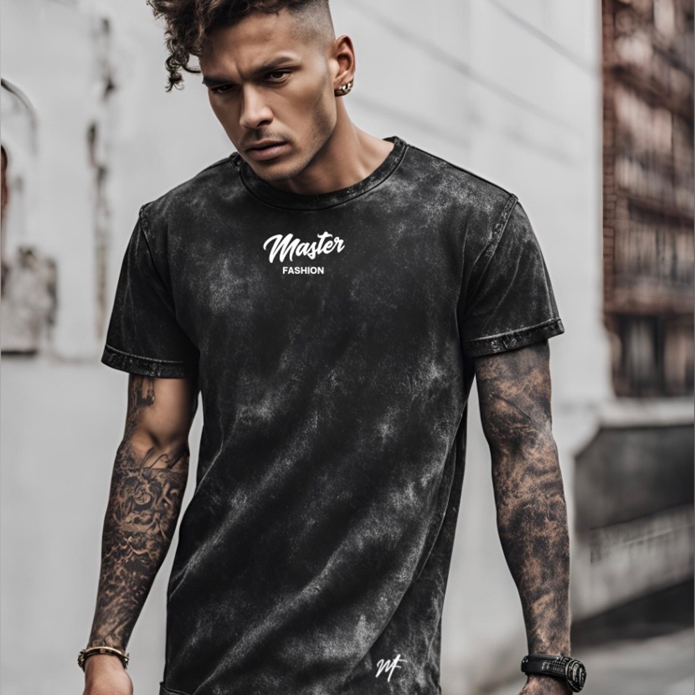 Mast3r Fashion street fashion acid wash tee